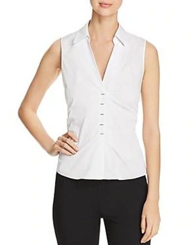 Elie Tahari Vichi Ruched Sleeveless Blouse - 100% Exclusive In White