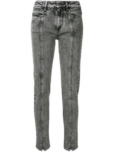 Givenchy High-waist Lightning Bolt Straight-leg Jeans In Grey