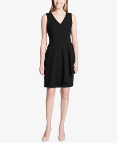Calvin Klein Ruffle-detail A-line Dress In Black