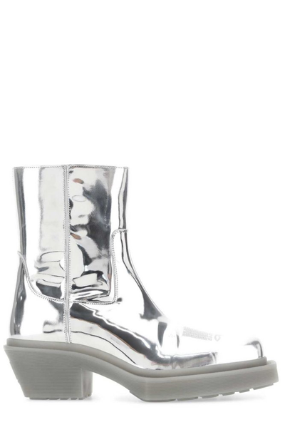 Vtmnts Metallic-effect 60mm Ankle Boots In Grey