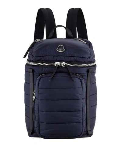 Moncler New Yannick Zaino Quilted Backpack In Navy