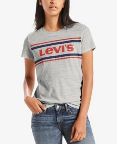 Levi's Perfect Graphic Logo T-shirt, Created For Macy's In Levis Jeans Smokestack Heather