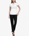 Dkny Shirred Top In White Swan