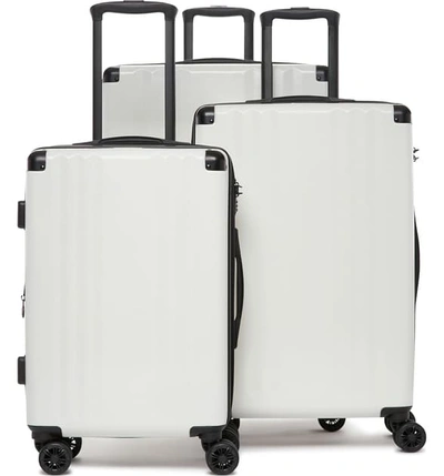 Calpak Ambeur 3-piece Metallic Luggage Set In White