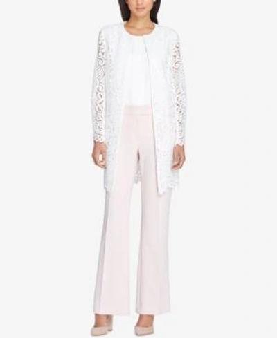 Tahari Asl Lace Topper Jacket In White