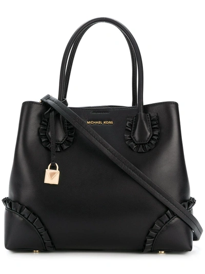 Michael Kors Mercer Gallery Leather Satchel - Black