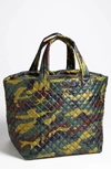 Mz Wallace Oxford Metro Large Camo Print Tote In Quilted Camo Oxford Nylon