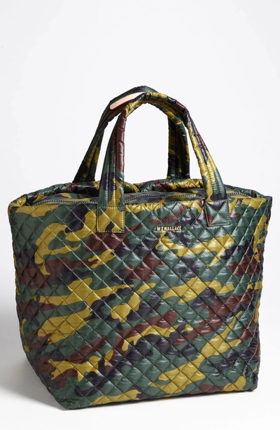Mz Wallace Oxford Metro Large Camo Print Tote In Quilted Camo Oxford Nylon