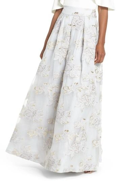 Eliza J Jacquard Ball Skirt In Silver