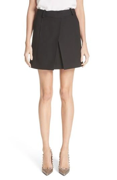 Valentino Wool & Silk Envelope Skirt In Black