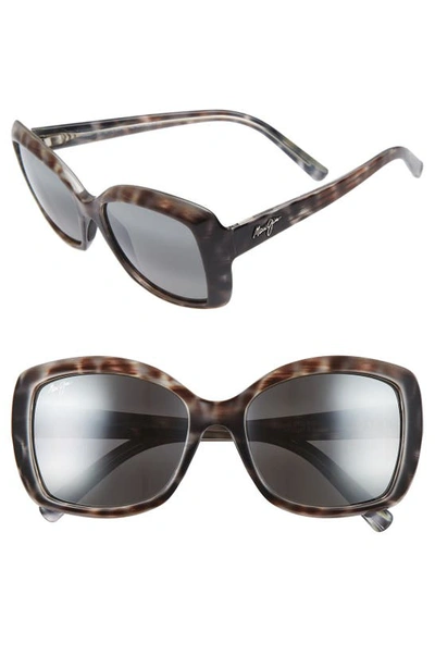 Maui Jim Orchid 56mm Polarizedplus2 Sunglasses In Grey Tortoise Stripe/ Grey