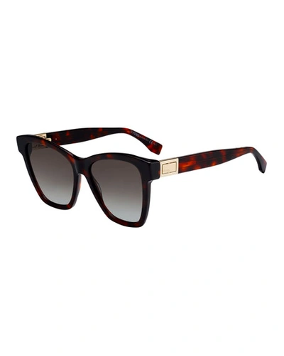 Fendi Acetate Gradient Square Sunglasses In Dark Brown
