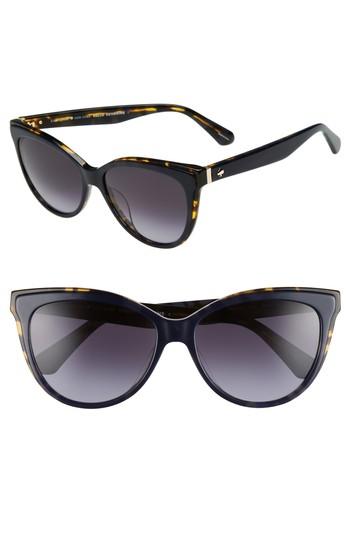 Kate Spade Daeshas 56mm Cat Eye Sunglasses - Blue Havana | ModeSens
