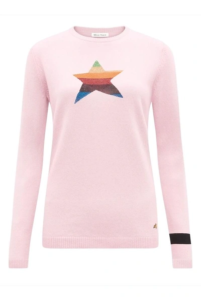 Bella Freud Rainbow Star Jumper Pale Pink