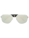 Cartier Santos De  Square-frame Sunglasses In Metallic