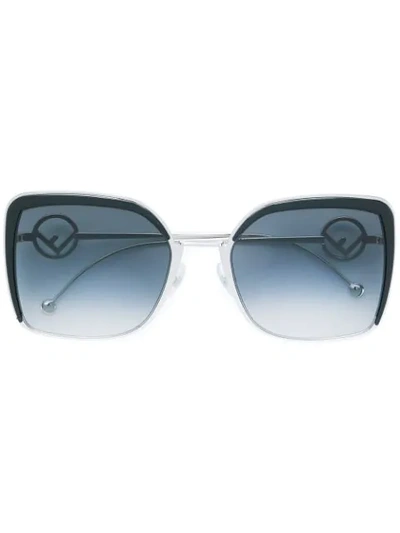 Fendi Oversized Sunglasses In Metallic