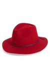 Brixton 'wesley' Wool Fedora - Red In Burgundy