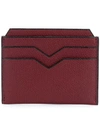 Valextra Grained Cardholder In Red