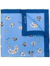 Kiton Magician Print Handkerchief - Blue