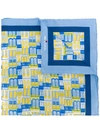 Kiton Window Print Hankerchief - Blue