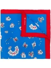 Kiton Magician Print Handkerchief - Blue