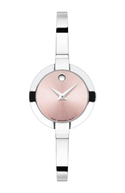 Movado Bela Stainless Steel Bangle Bracelet Watch/pink In Silver/pink