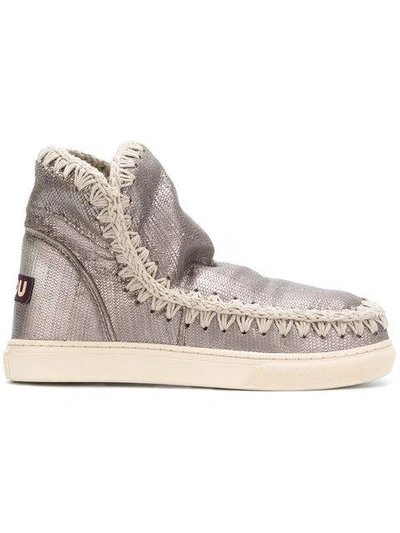 Mou Eskimo Sneaker Boots - Grey In Metallic