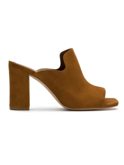 Sarah Chofakian Suede Mules In Brown