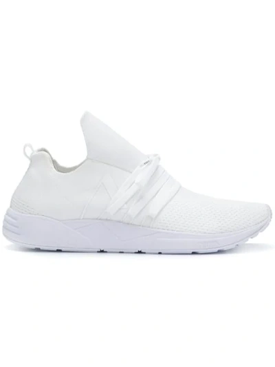 Arkk Knit Style Low Top Sneakers In White