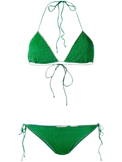Oseree Oséree Lumière Triangle Bikini Set In Green