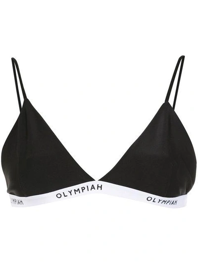 Olympiah Elasticated Bikini Top In Black
