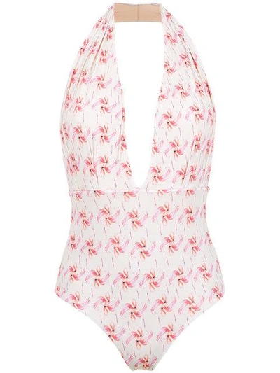 Olympiah Flamingo Printed Swimsuit In White