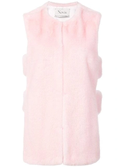 Novis Capitol Xx Collection Sleeveless Fur Vest In Pink