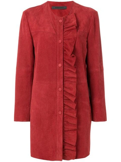 Simonetta Ravizza Ruffle Detail Coat In Red