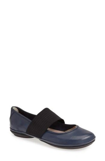 Camper 'right Nina' Leather Ballerina Flat In Navy Leather