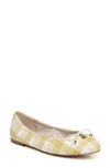 Sam Edelman 'felicia' Flat In Yellow Gingham Print Fabric