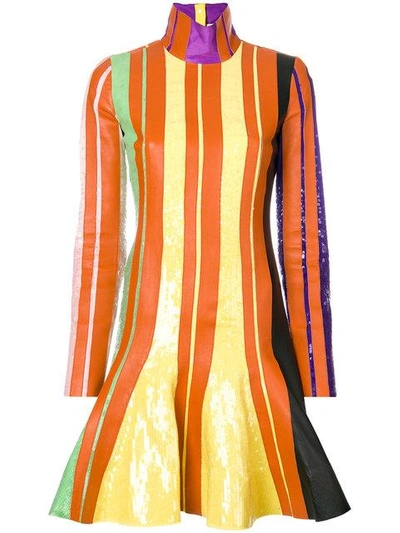 Jw Anderson Sequin Stripe Detail Dress In Multicolor