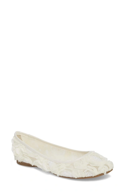 Adrianna Papell Bernadette Flat In Ivory Fabric