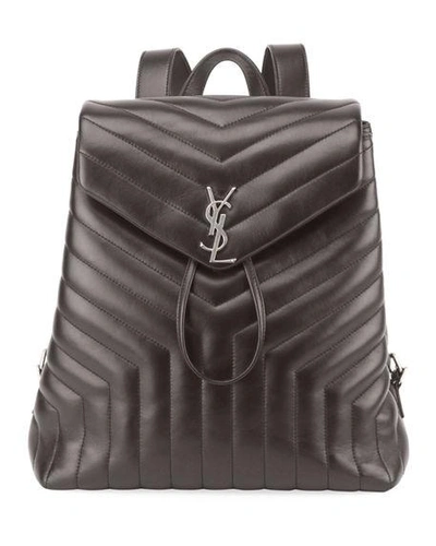 Saint Laurent Loulou Monogram Ysl Medium Quilted Leather Backpack In Asphalt