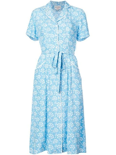 Harley Viera-newton Capitol Xx Collection Belted Floral Dress In Blue
