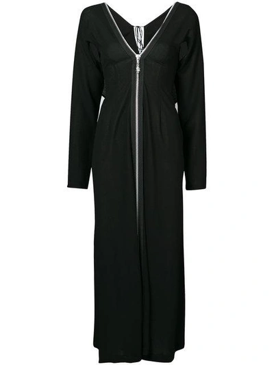 Yohji Yamamoto Zip Front Maxi Dress In Black
