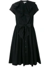 Lanvin Black Ruffle-trimmed Poplin Dress