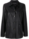 Simonetta Ravizza Straight Fit Button Jacket In Black