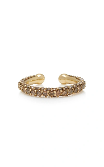 Lynn Ban Jewelry Pavé Orbital 14k Gold Diamond Single Earring