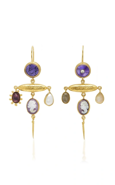 Grainne Morton Victorian Amethyst Pin Drop Earrings In Purple