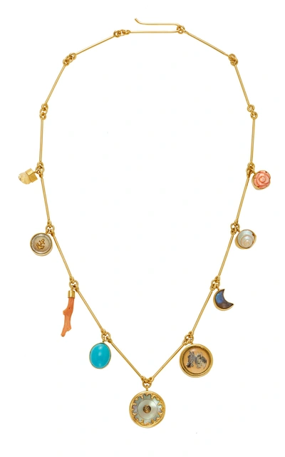 Grainne Morton Nine X Wire Charm Necklace In Blue