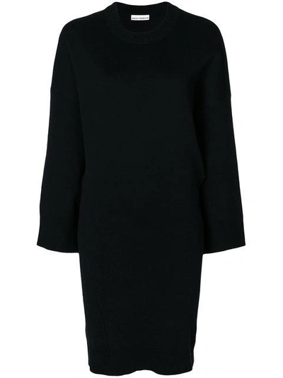 Paco Rabanne Oversized Knitted Dress In Black