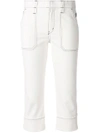 Chloé Cropped Boy Friend White Denim Jeans