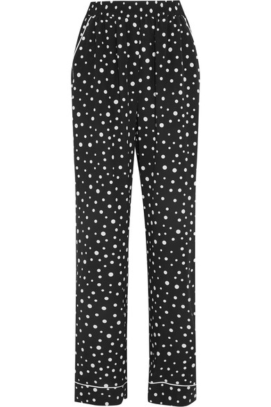 Dolce & Gabbana Polka-dot Silk-blend Wide-leg Pants In Pois Liaeco ...