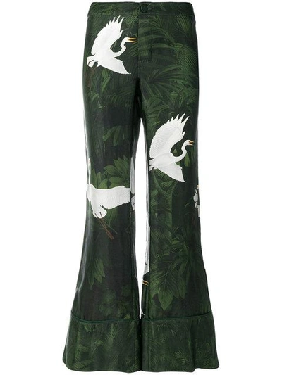 F.r.s For Restless Sleepers Printed Tailored Trousers In Green